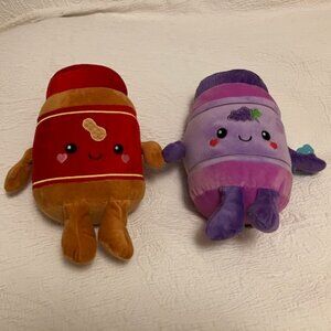 Peanut Butter and Jelly Hug Me Plushies NWT